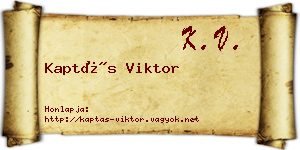 Kaptás Viktor névjegykártya
